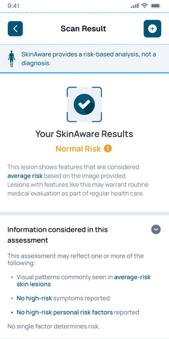 Routine evaluation recommended result screen